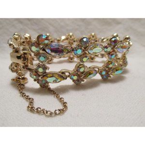 Beautiful aurora borealis gold-tone bracelet 7-1/4" Coro vintage